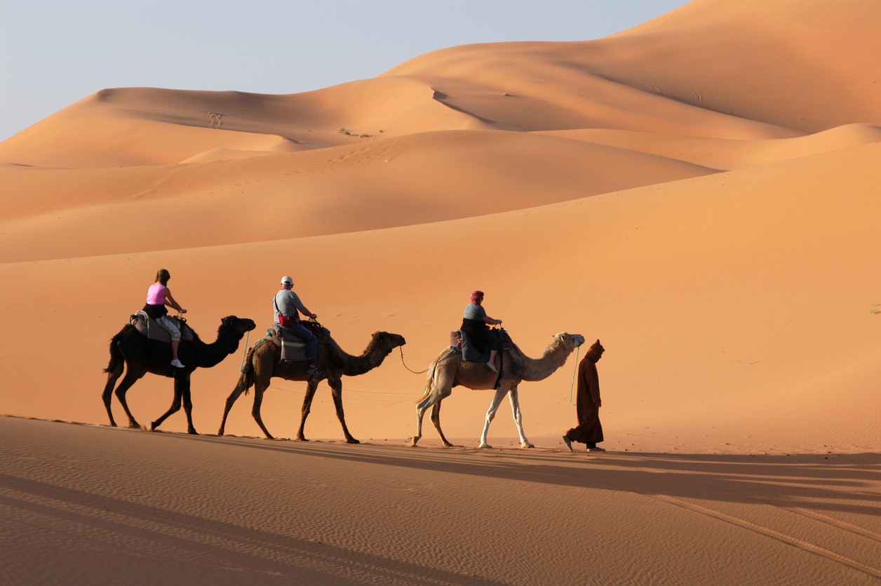 people-riding-camels-in-desert